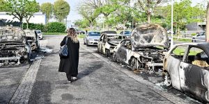 7 voitures brulées sur le parking de l'ENAP à Agen