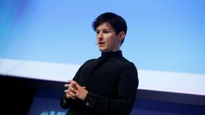 FILE PHOTO: Founder and CEO of Telegram Pavel Durov delivers a keynote speech during the Mobile World Congress in Barcelona